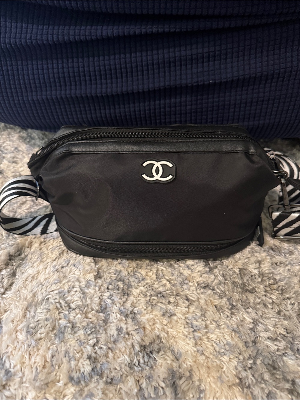 Chanel Beauty Black Nylon Toiletry Bag